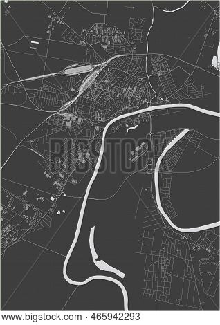 Map Of The City Of Szolnok, Hungary
