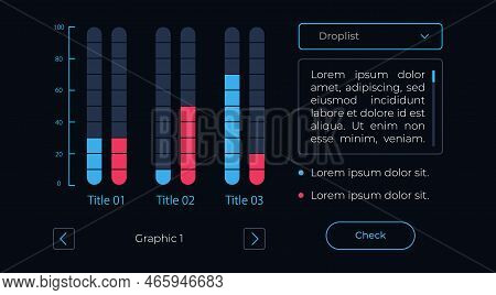 Diagram With Arrows Ui Element Template. Editable Isolated Vector Dashboard Component. Flat User Int
