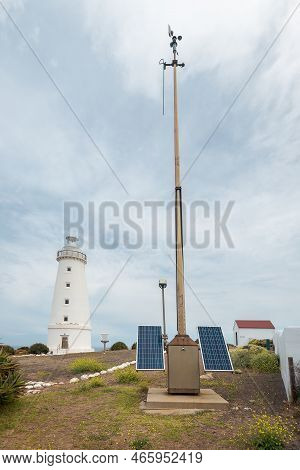 Solar Powered Weather Station With Lighthouse On A Day At Cape Willoughby, Kangaroo Island, South Au