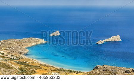 Crete Island, Greece. Xerokambos Beach. Xerokambos Is A Sandy Beach Located In The Southeast Of Cret