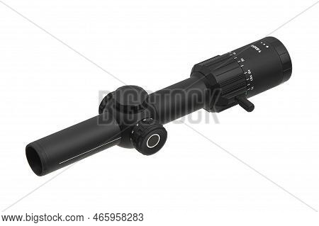 Classic Trigger Double-barreled Smooth-bore Hunting Rifle. Weapon With A Wooden Butt. Isolate On A W