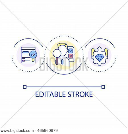 Business Optimization Loop Concept Icon. Analytical Research. Improve Strategy. Boost Profitability 