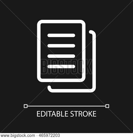 Copy Pixel Perfect White Linear Ui Icon For Dark Theme. Duplicate Document. Save To Cache. Vector Li