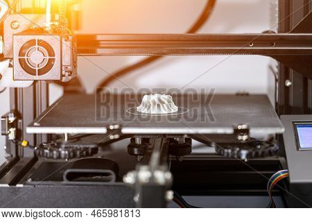 3d Printer In The Process Of Printing A Part, The Turbine Is Not Printed On A 3d Printer