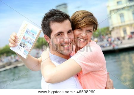 Couple spending week-end in Barcelona