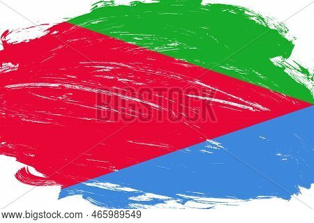 Distressed Stroke Brush Painted Eritrea Flag On White Background