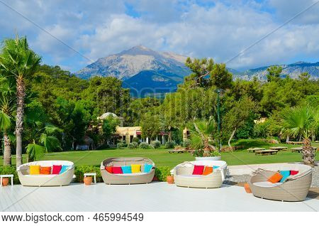 Camyuva, Turkey - September 23, 2022: Beautiful View Of Territory Of Robinson Club Camyuva 5 * Hotel