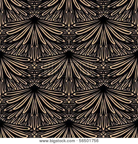 Art deco vector floral pattern