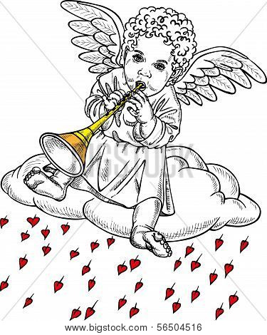Cupid Playing A Pipe