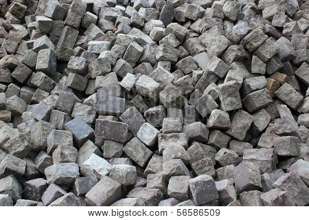 Stone Blocks Prepared For Making Road