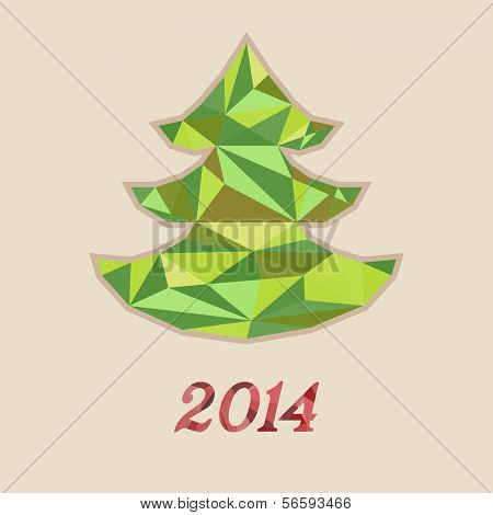 Vector geometric Christmas tree-2014