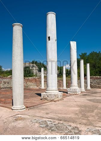 columns in Gamzigrad-Romuliana Complex, Palace of Galerius - Serbia
