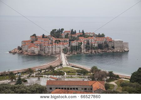 View on St. Stefan island in Montenegro.