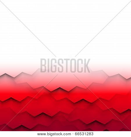Abstract vector frame with red waves