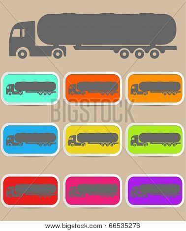 Icon trucks with tanks. Vector