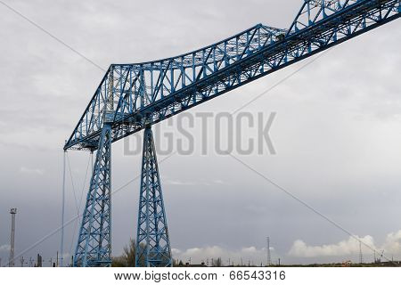 Large Blue Girders, Tees Transporter Bridge, Middlesbrough, England, United Kingdom, Europe