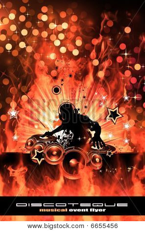Fondo de Dj Burning para alternativas volantes de Disco