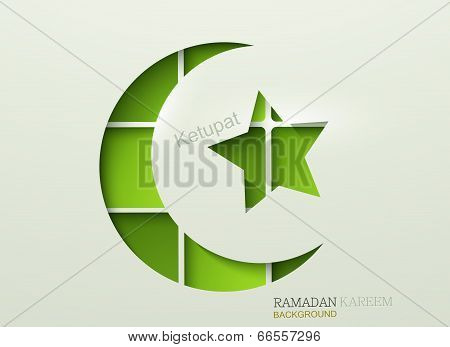 Vector ketupat element design.