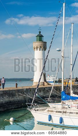 View of the lighthouse in Quiberon, Brittany, France