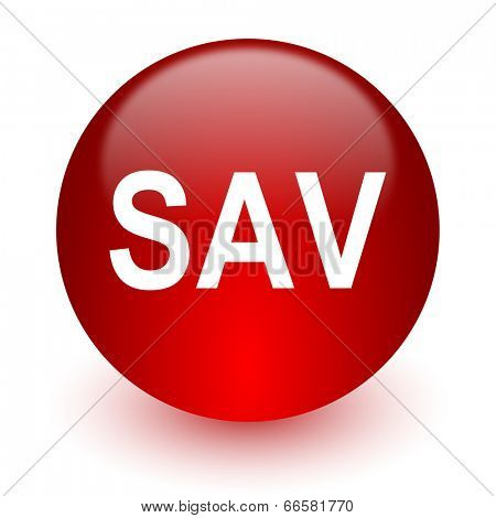 sav red computer icon on white background