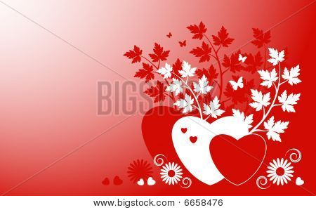 红色和白色的心背景