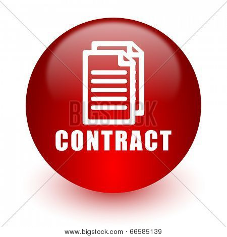 contract red computer icon on white background 