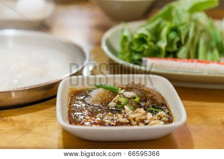 Delicious Chinese Spices And Hotpot On The Table.