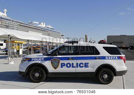 Port Authority Police New York New Jersey providing security for Royal Caribbean Cruise Ship Quantum