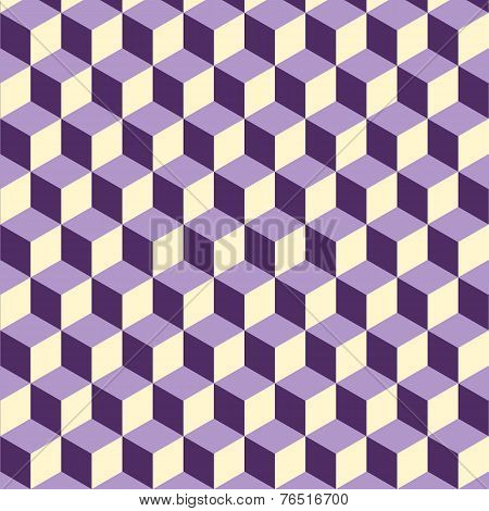 Abstract Isometric Violet Cube Pattern Background