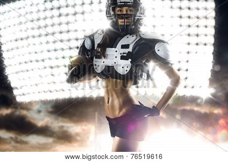 American football female players in action
