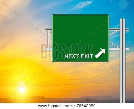 Blank Green Road Sign
