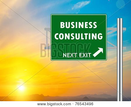 Business Consulting Green Road Sign