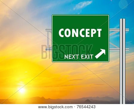 Concept Green Road Sign