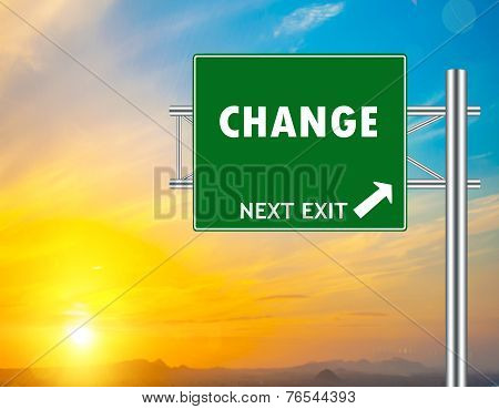 Change Green Road Sign