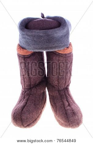 Obsolete Russian Hat And Shoes