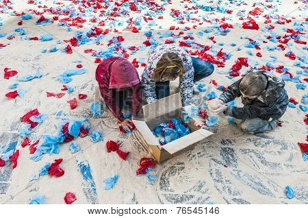 Flour War In Berga, Spain