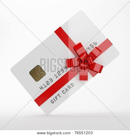 Gift card on white background, 3D illustration