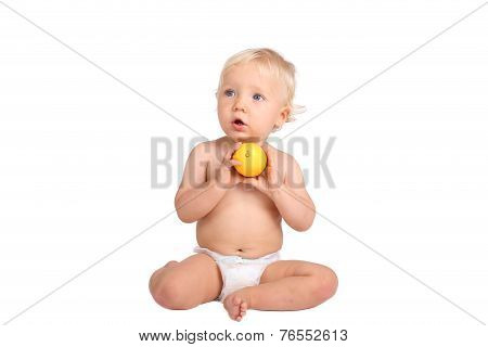 Boy with lemon