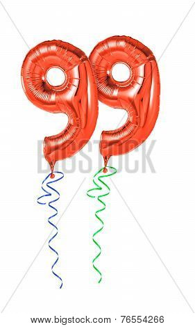 Red balloons with ribbon - Number 99