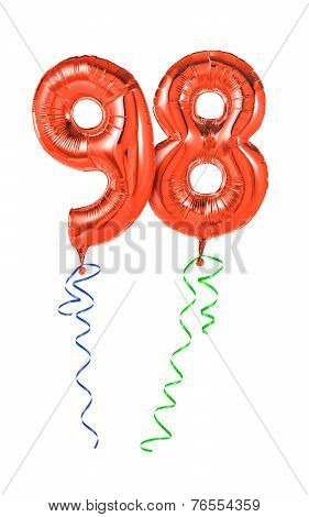 Red balloons with ribbon - Number 98