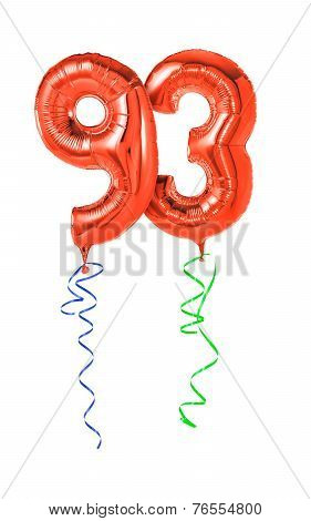 Red balloons with ribbon - Number 93
