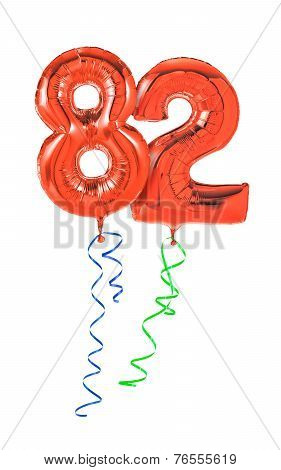 Red balloons with ribbon - Number 82