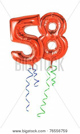 Red balloons with ribbon - Number 58