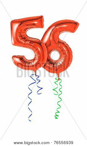 Red balloons with ribbon - Number 56