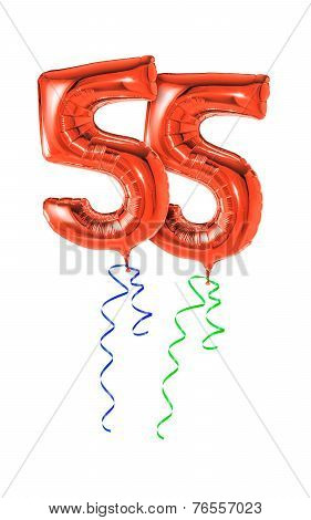 Red balloons with ribbon - Number 55