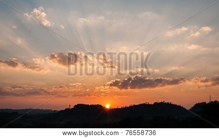 twilight sky at sunset