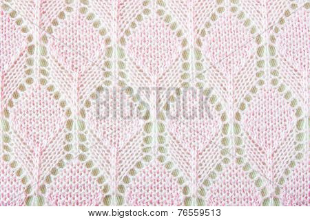 Pink Crochet Fabric Texture Background