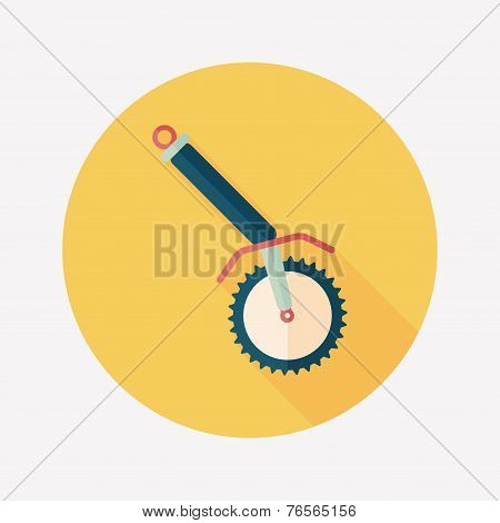 Kitchenware Corkscrew Flat Icon With Long Shadow,eps10