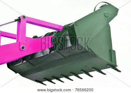The blade  of the bulldozer