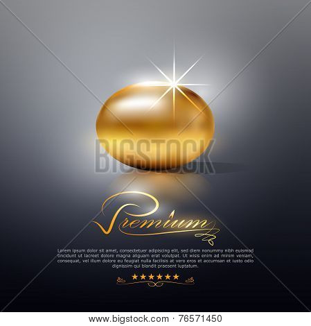 Vector Illustration Golden egg background with flashing